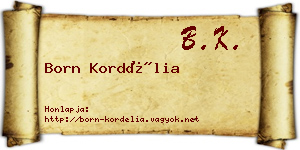 Born Kordélia névjegykártya